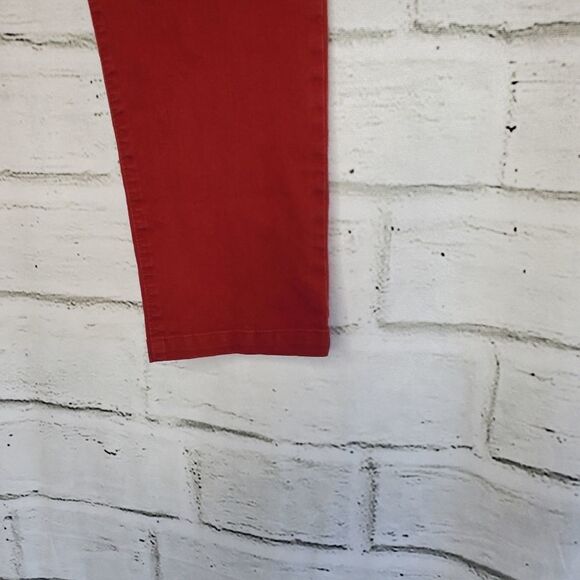 Eileen Fisher red ankle pants jeans size 8 - Picture 4 of 7